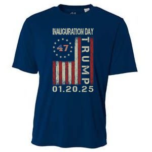 President Donald Trump Inauguration Day 2025 Usa Flag Cooling Performance Crew T-Shirt