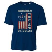 President Donald Trump Inauguration Day 2025 Usa Flag Cooling Performance Crew T-Shirt