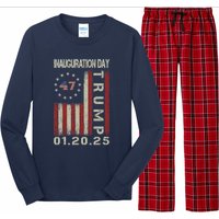 President Donald Trump Inauguration Day 2025 Usa Flag Long Sleeve Pajama Set