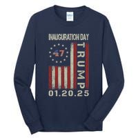 President Donald Trump Inauguration Day 2025 Usa Flag Tall Long Sleeve T-Shirt