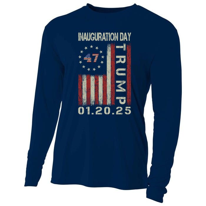 President Donald Trump Inauguration Day 2025 Usa Flag Cooling Performance Long Sleeve Crew