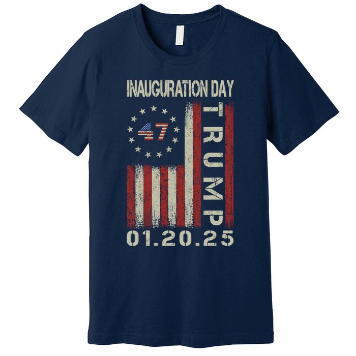 President Donald Trump Inauguration Day 2025 Usa Flag Premium T-Shirt