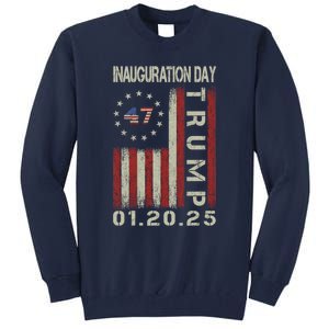 President Donald Trump Inauguration Day 2025 Usa Flag Tall Sweatshirt