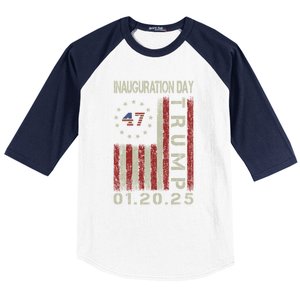 President Donald Trump Inauguration Day 2025 Usa Flag Baseball Sleeve Shirt