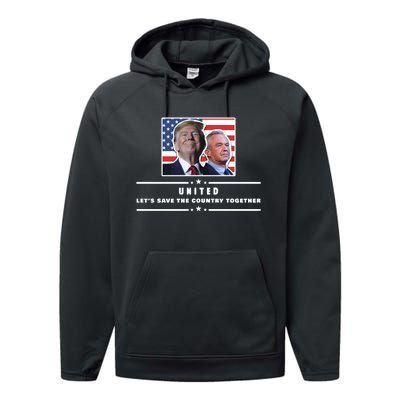 Pro Donald Trump Yard Sign United Political Sign Rfk Jr Yard Sign Performance Fleece Hoodie