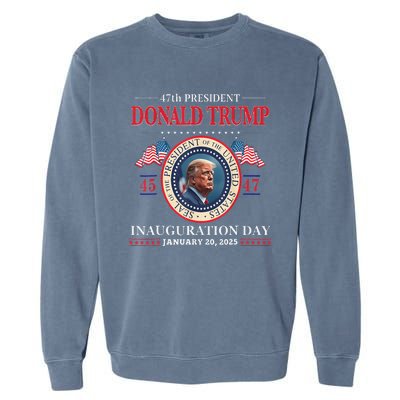 President Donald Trump Inauguration Day 2025 47th Usa Flag Garment-Dyed Sweatshirt