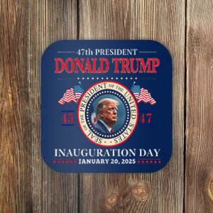 President Donald Trump Inauguration Day 2025 47th Usa Flag Coaster