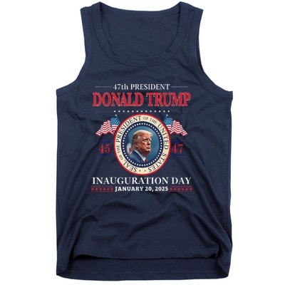 President Donald Trump Inauguration Day 2025 47th Usa Flag Tank Top