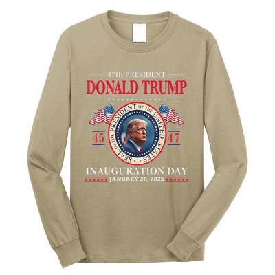 President Donald Trump Inauguration Day 2025 47th Usa Flag Long Sleeve Shirt