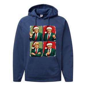 President Donald Trump Inauguration 2025 Retro Christmas Performance Fleece Hoodie