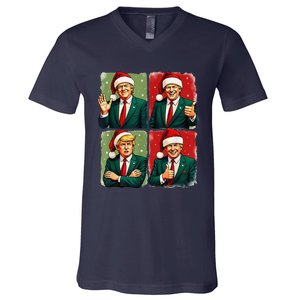 President Donald Trump Inauguration 2025 Retro Christmas V-Neck T-Shirt