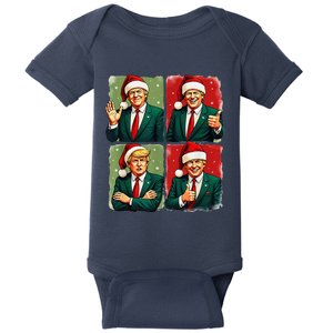 President Donald Trump Inauguration 2025 Retro Christmas Baby Bodysuit