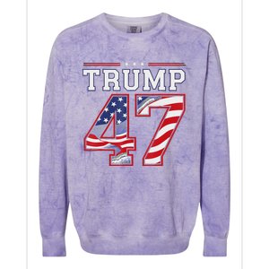 President Donald Trump Inauguration Day 2025 Usa Flag Colorblast Crewneck Sweatshirt