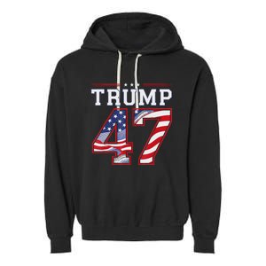 President Donald Trump Inauguration Day 2025 Usa Flag Garment-Dyed Fleece Hoodie