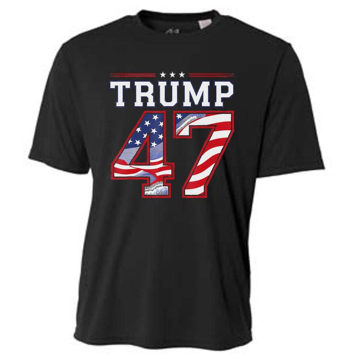 President Donald Trump Inauguration Day 2025 Usa Flag Cooling Performance Crew T-Shirt