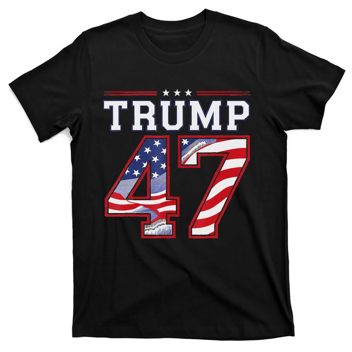 President Donald Trump Inauguration Day 2025 Usa Flag T-Shirt