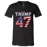 President Donald Trump Inauguration Day 2025 Usa Flag V-Neck T-Shirt