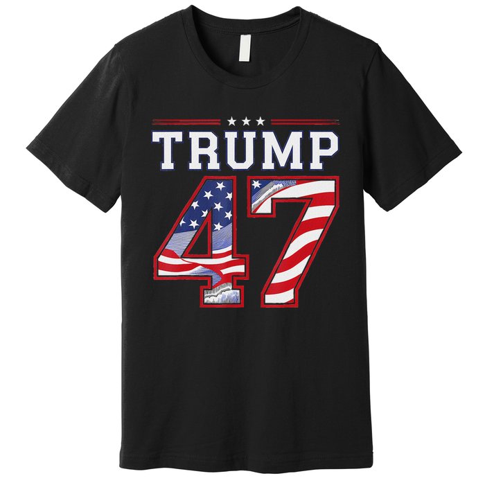 President Donald Trump Inauguration Day 2025 Usa Flag Premium T-Shirt