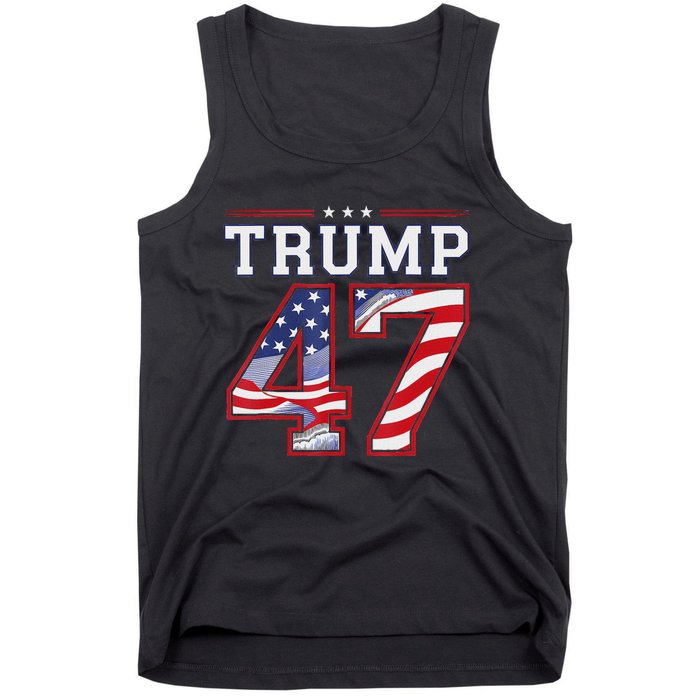 President Donald Trump Inauguration Day 2025 Usa Flag Tank Top