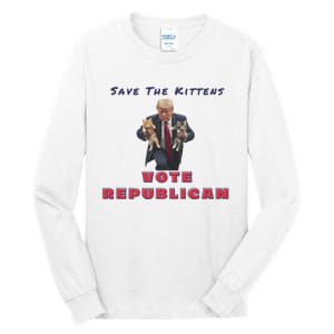 President Donald Trump 2024 Make Cats Great Again Tall Long Sleeve T-Shirt