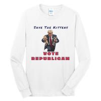 President Donald Trump 2024 Make Cats Great Again Tall Long Sleeve T-Shirt