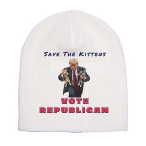 President Donald Trump 2024 Make Cats Great Again Short Acrylic Beanie