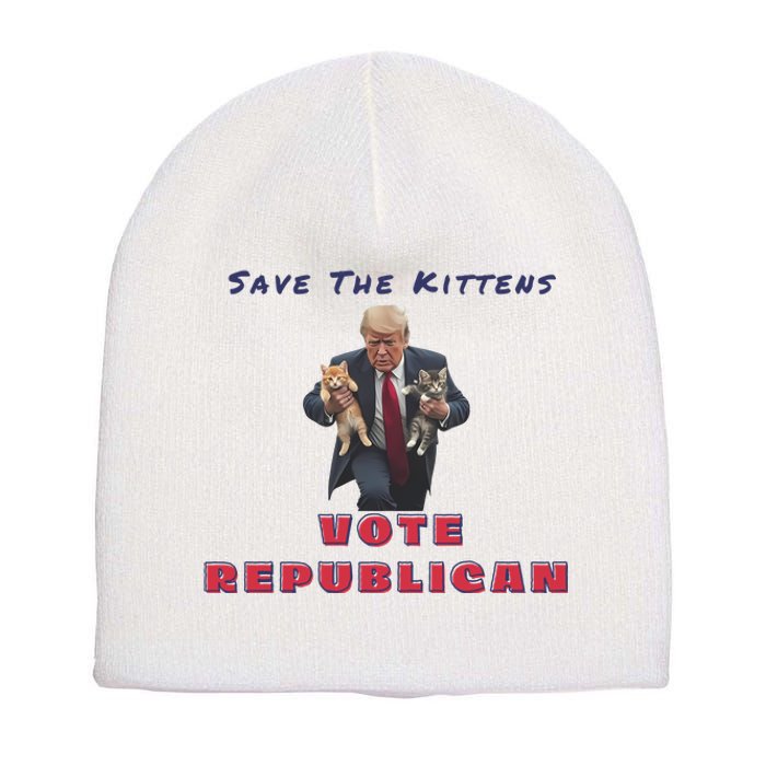 President Donald Trump 2024 Make Cats Great Again Short Acrylic Beanie