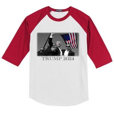 President Donald Trump 2024 Failed Attempt Usa Patriotic Kids Colorblock Raglan Jersey