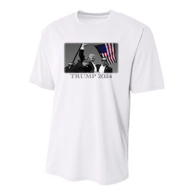 President Donald Trump 2024 Failed Attempt Usa Patriotic Youth Performance Sprint T-Shirt