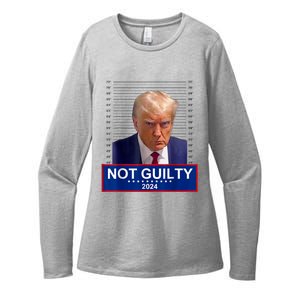 President Donald Trump Mugshot 2024 Not Guilty Supporter Womens CVC Long Sleeve Shirt