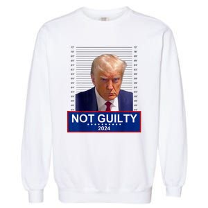 President Donald Trump Mugshot 2024 Not Guilty Supporter Garment-Dyed Sweatshirt