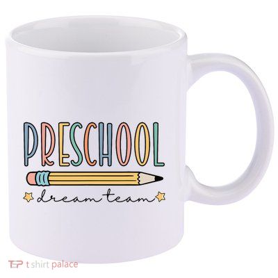 Preschool Dream Team Retro Back To School Teacher Student 11oz C Handle Ceramic Mug