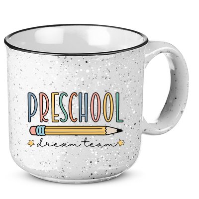 Preschool Dream Team Retro Back To School Teacher Student 15oz Campfire Ceramic Mug