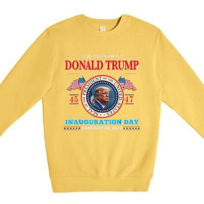 President Donald Trump Inauguration Day 2025 47th Usa Flag Premium Crewneck Sweatshirt