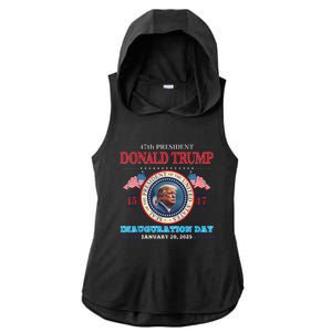 President Donald Trump Inauguration Day 2025 47th Usa Flag Ladies PosiCharge Tri-Blend Wicking Draft Hoodie Tank