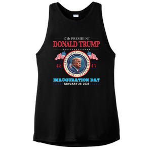 President Donald Trump Inauguration Day 2025 47th Usa Flag Ladies PosiCharge Tri-Blend Wicking Tank