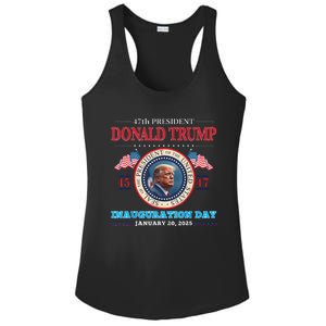 President Donald Trump Inauguration Day 2025 47th Usa Flag Ladies PosiCharge Competitor Racerback Tank