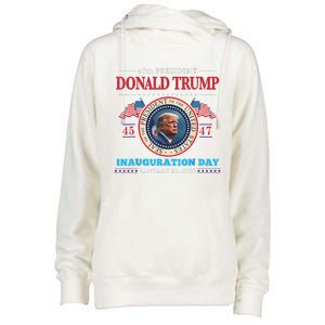 President Donald Trump Inauguration Day 2025 47th Usa Flag Womens Funnel Neck Pullover Hood