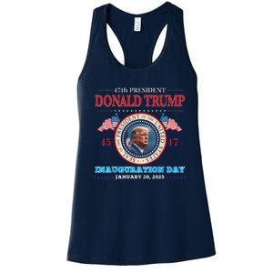 President Donald Trump Inauguration Day 2025 47th Usa Flag Women's Racerback Tank