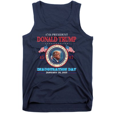 President Donald Trump Inauguration Day 2025 47th Usa Flag Tank Top