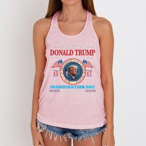 President Donald Trump Inauguration Day 2025 47th Usa Flag Women's Knotted Racerback Tank