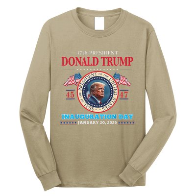 President Donald Trump Inauguration Day 2025 47th Usa Flag Long Sleeve Shirt