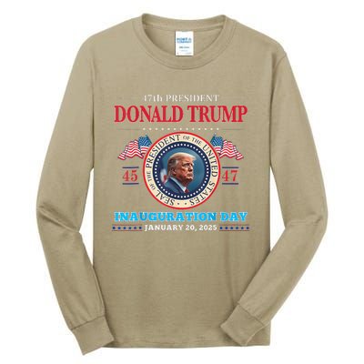 President Donald Trump Inauguration Day 2025 47th Usa Flag Tall Long Sleeve T-Shirt