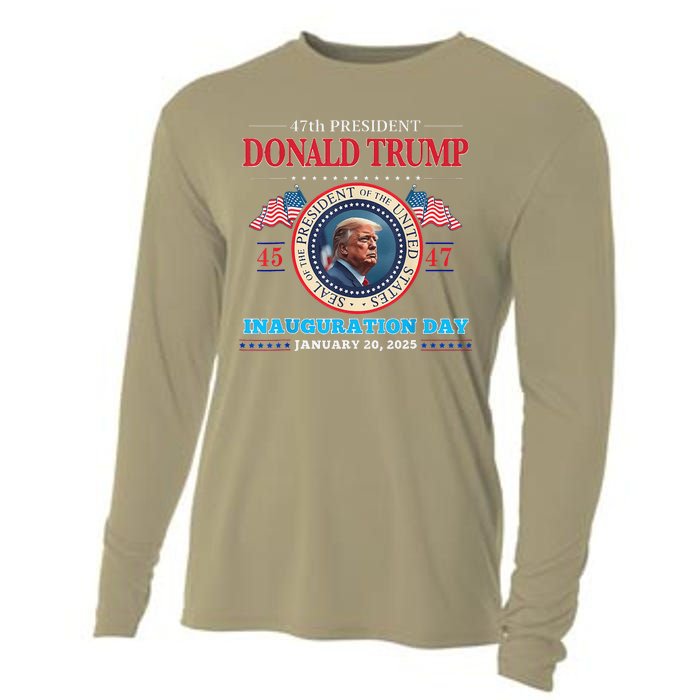 President Donald Trump Inauguration Day 2025 47th Usa Flag Cooling Performance Long Sleeve Crew