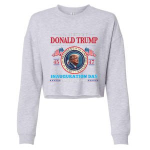 President Donald Trump Inauguration Day 2025 47th Usa Flag Cropped Pullover Crew