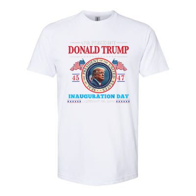 President Donald Trump Inauguration Day 2025 47th Usa Flag Softstyle CVC T-Shirt