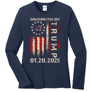 President Donald Trump Inauguration Day 2025 Memorabilia Usa Ladies Long Sleeve Shirt