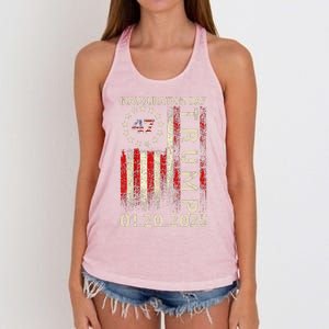 President Donald Trump Inauguration Day 2025 Memorabilia Usa Women's Knotted Racerback Tank