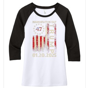 President Donald Trump Inauguration Day 2025 Memorabilia Usa Women's Tri-Blend 3/4-Sleeve Raglan Shirt