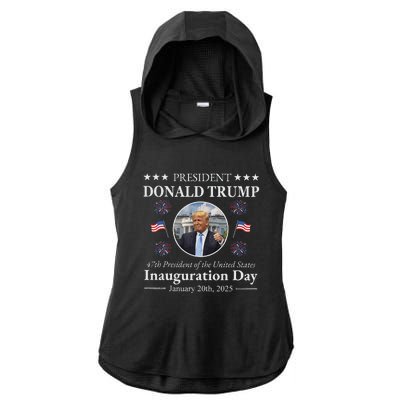 President Donald Trump Inauguration Day 2025 Ladies PosiCharge Tri-Blend Wicking Draft Hoodie Tank